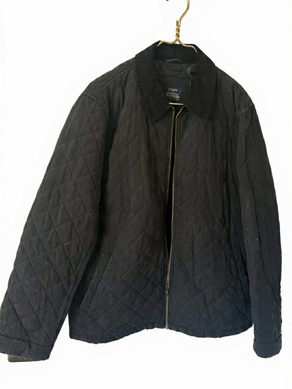 J. Crew Black Quilted Corduroy-Collar Barn Jacket Equestrian